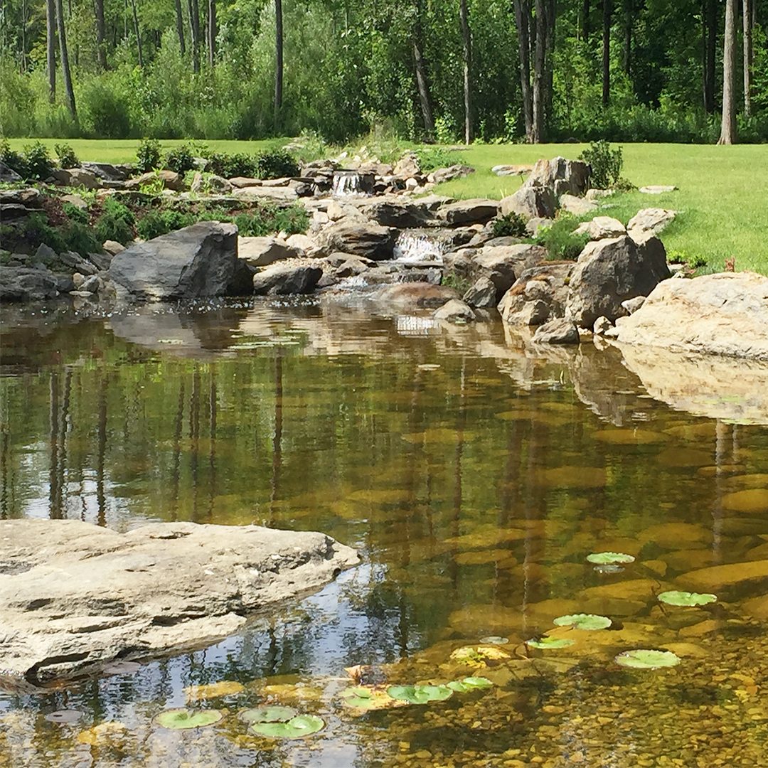 About Pond Naturalistic Waterfall